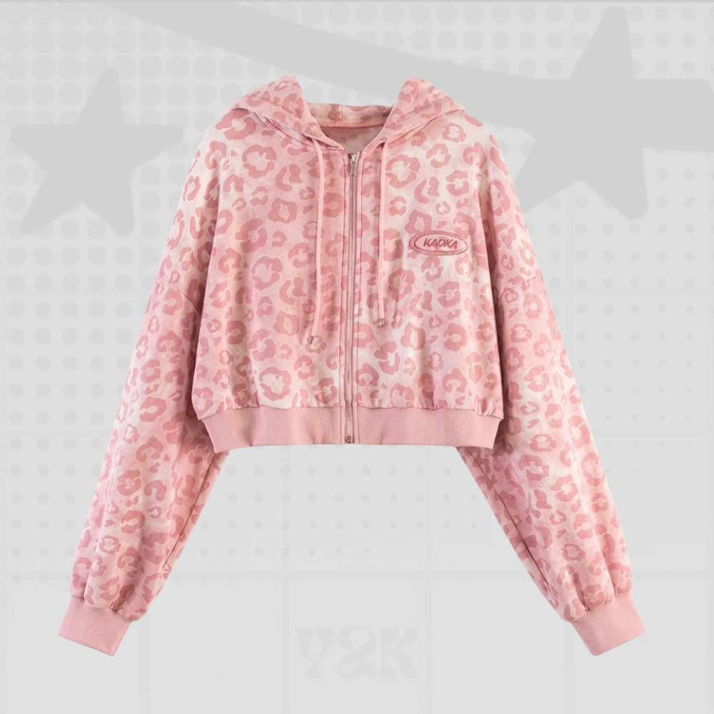 Pink Full Zip Hoodie Y2K