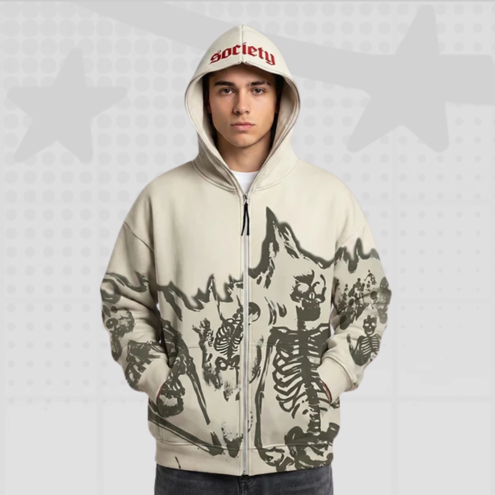 Grunge Y2K Full Zip Hoodie