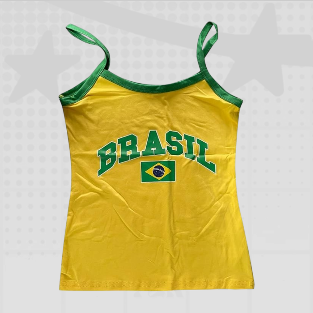 Y2k Yellow Brasil Top Tank Top