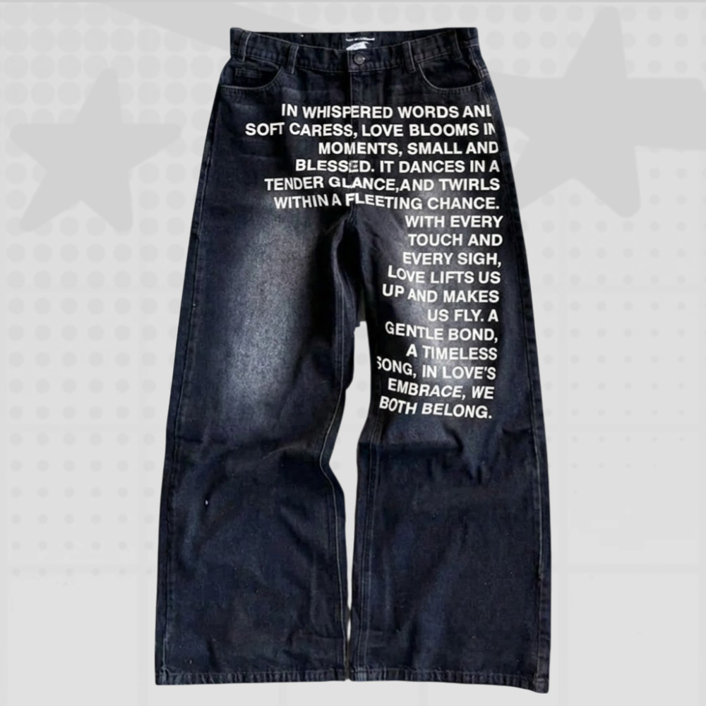 Y2K Letter Print Jeans