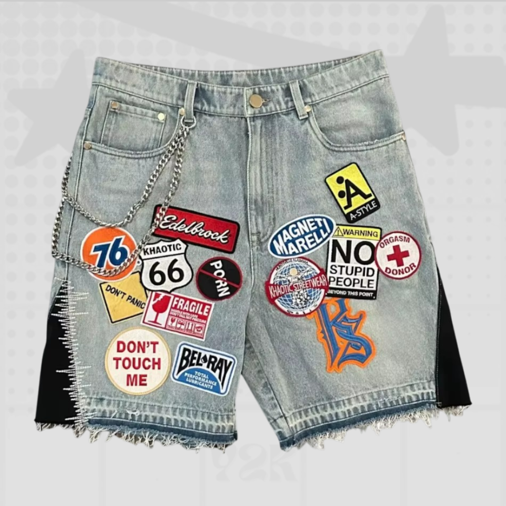 Patchwork Graphic Jorts