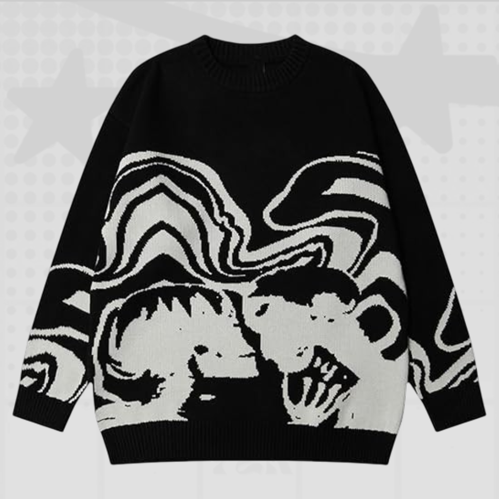 Printed Y2K Sweater