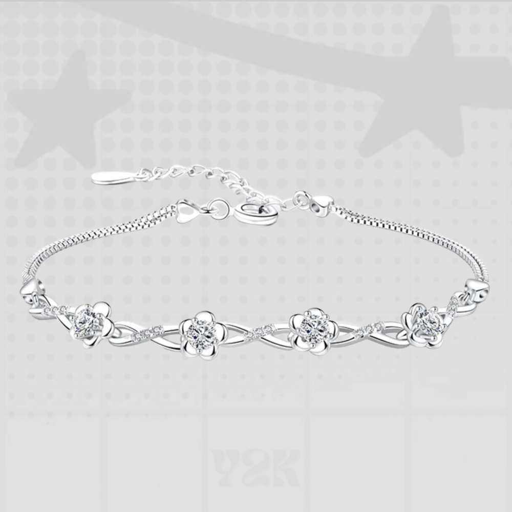 Silver Flower Y2K Bracelet