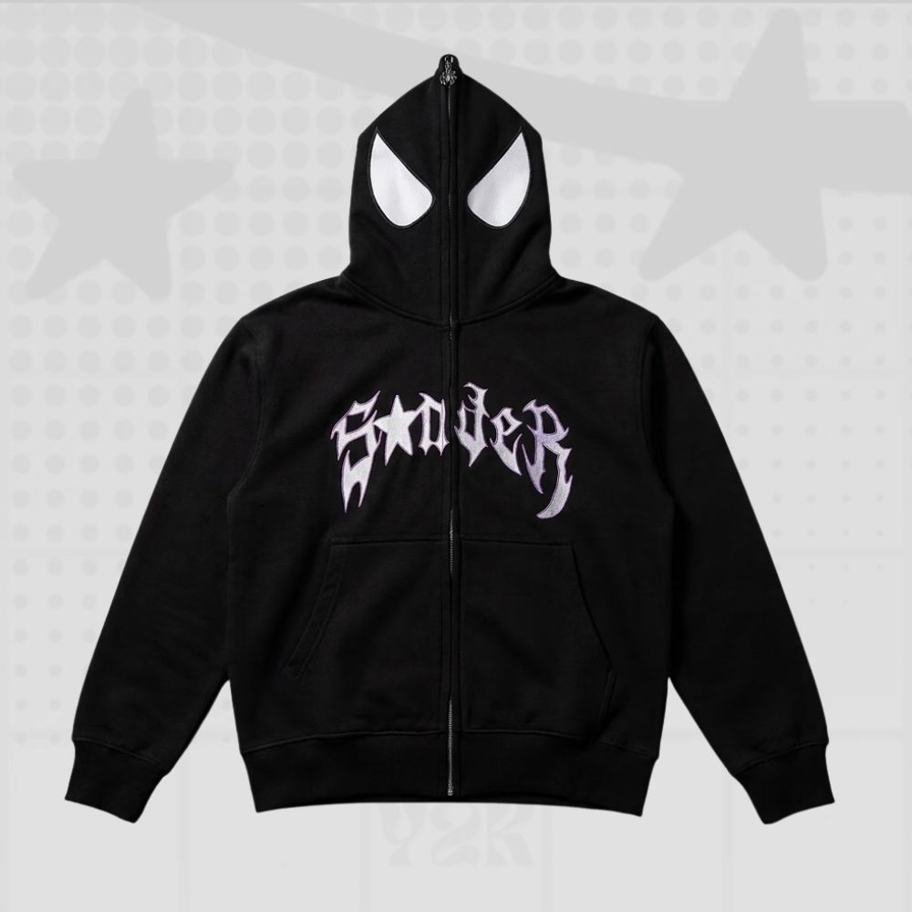 Y2K Full Zip Spider Hoodie