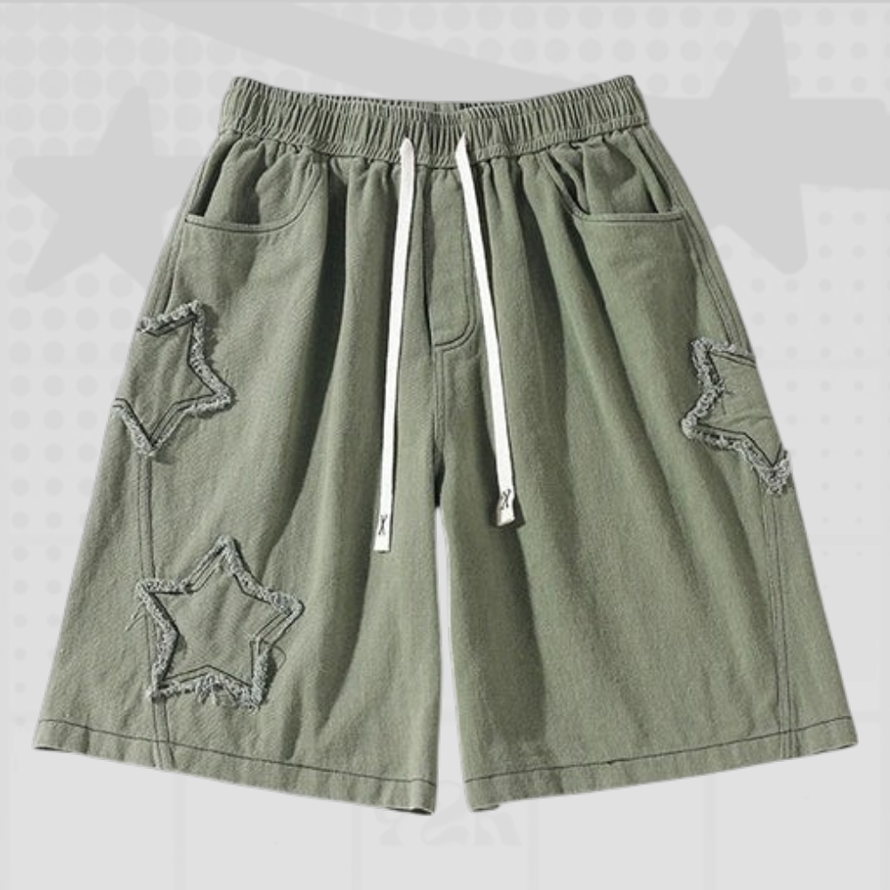 Y2K Star Patch Baggy Shorts