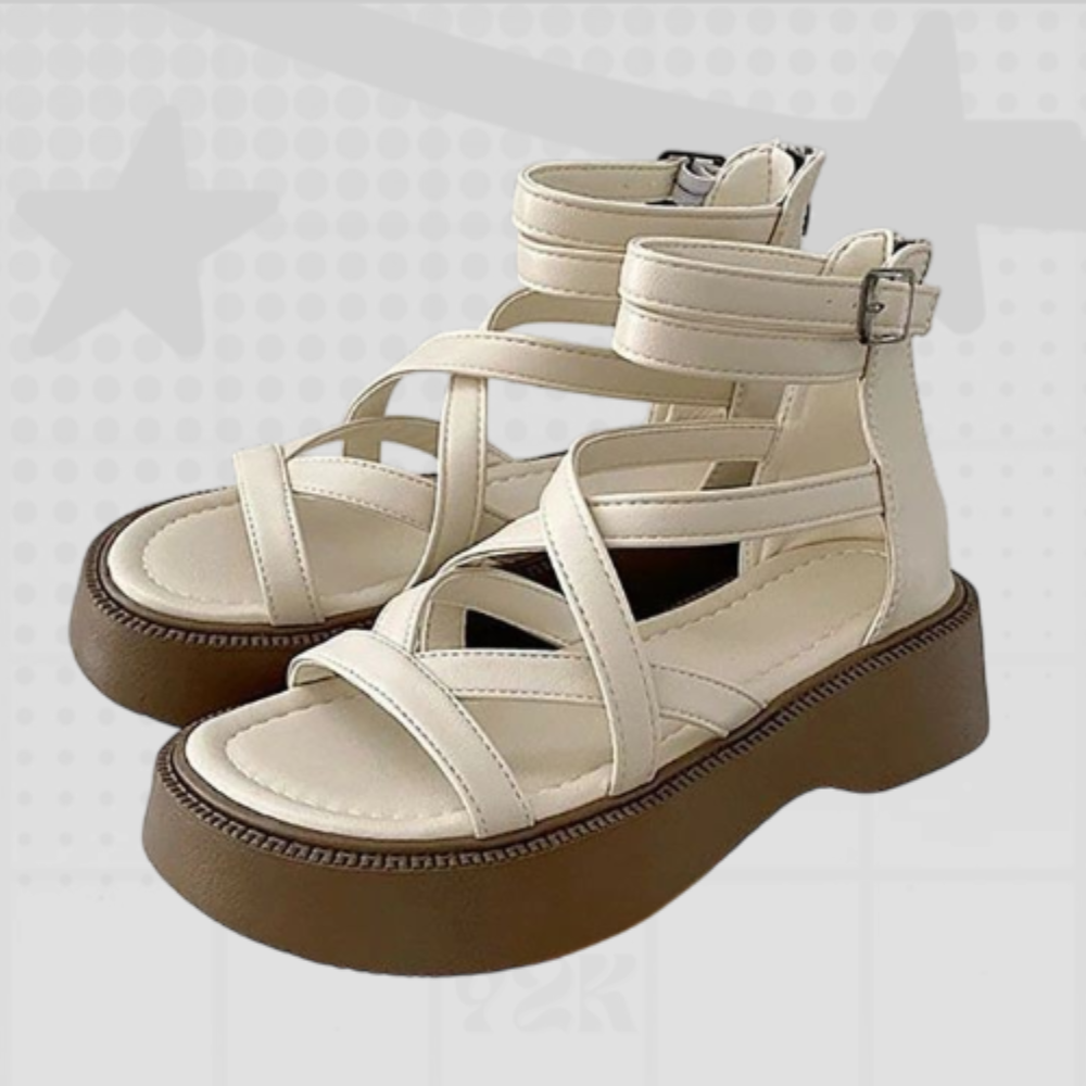 Cross Over Y2K Platform Sandals