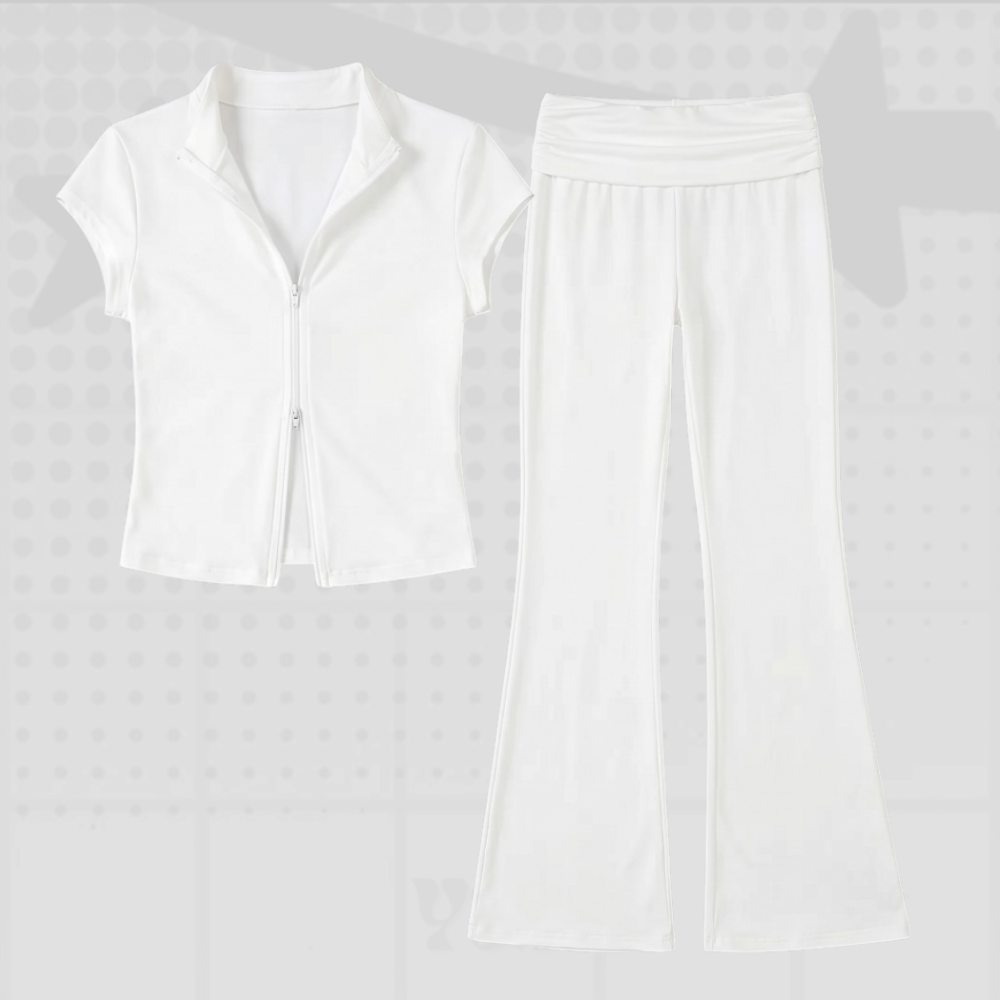 Y2K Keyhole Flare Pants Set
