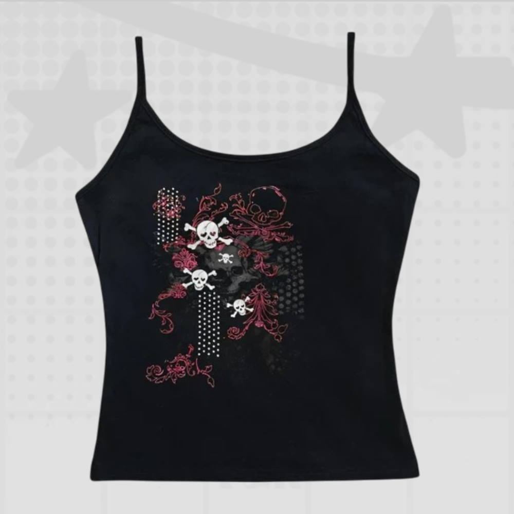 Gothic Skull Graphic Tank Top