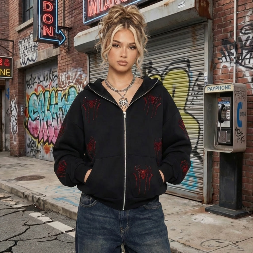 Black Grunge Y2K Hoodie