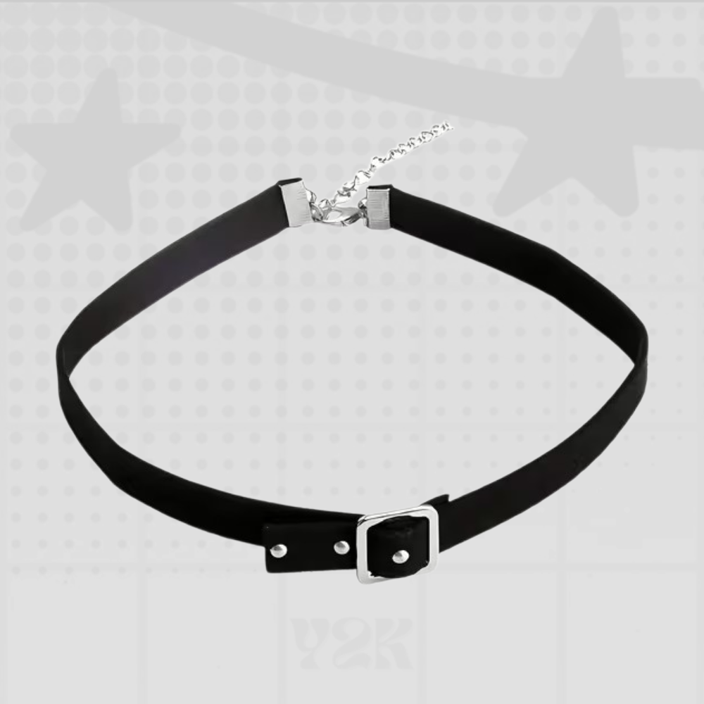 Faux Leather Buckle Choker