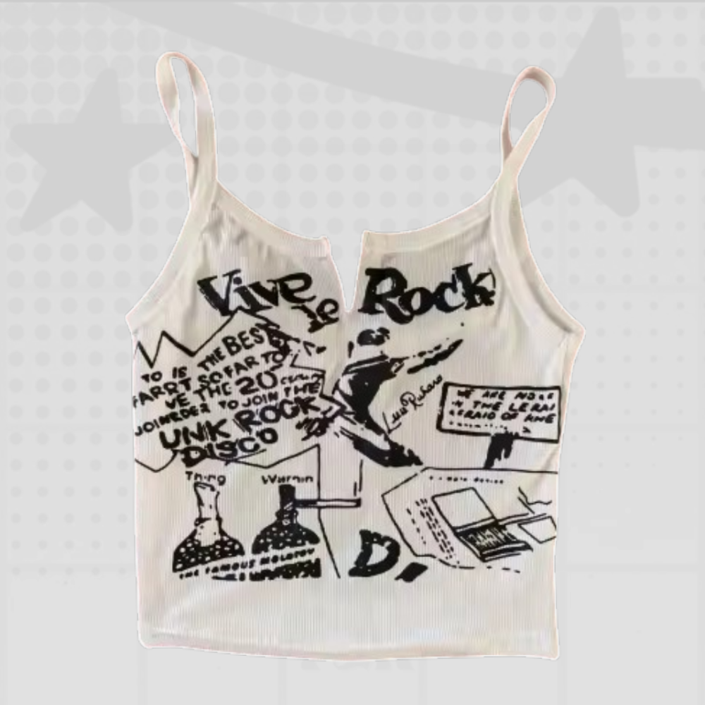 Y2K Grunge Ribbed Tank Top