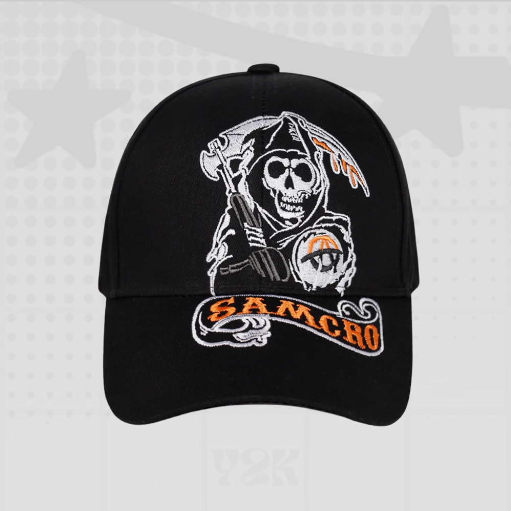 Skull Embroidery Y2K Hats
