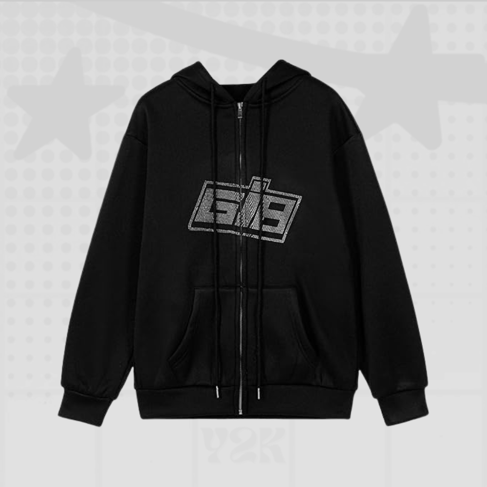 Y2K Casual Rhinestone Hoodie