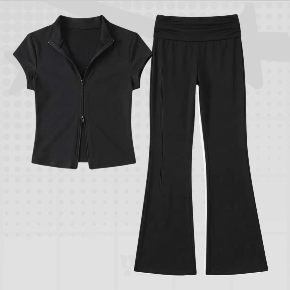Y2K Keyhole Flare Pants Set