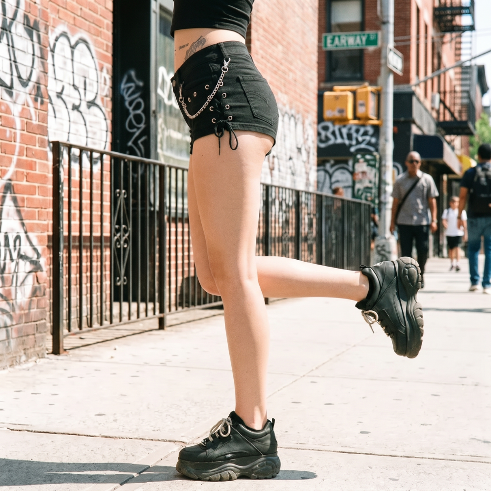 Y2K Low Rise Black Shorts