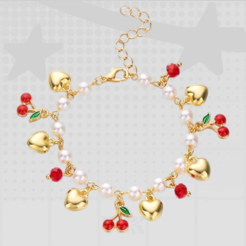 Y2K Pearl Charm Bracelet