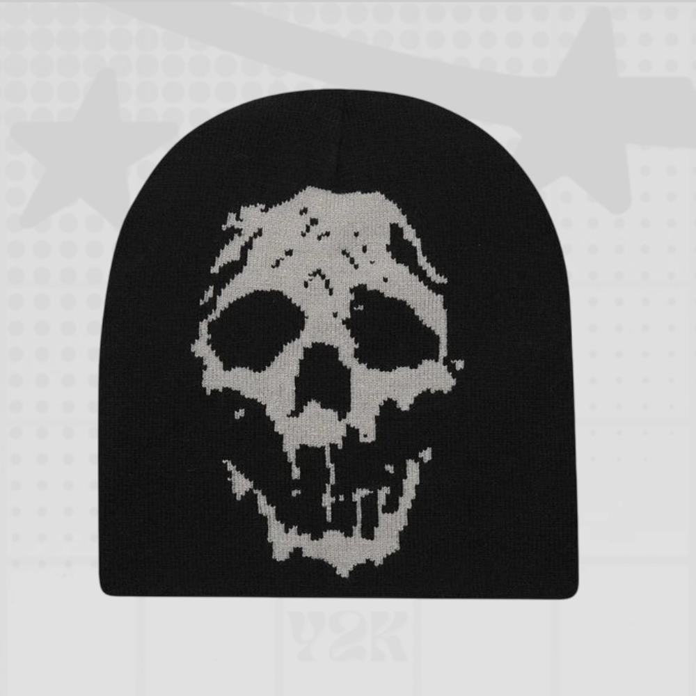Skull Face Knit Beanie