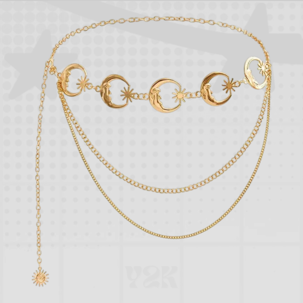 Moon & Star Y2K Waist Chain