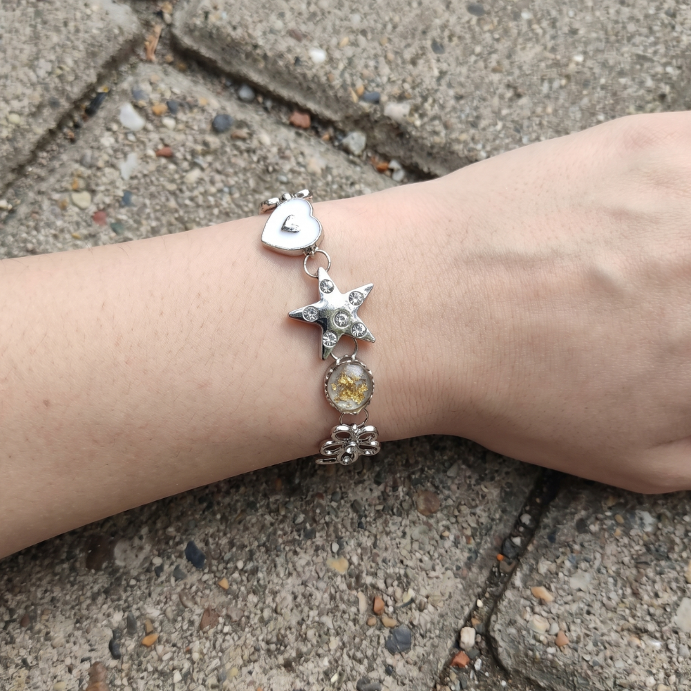Star Heart Flower Charm Bracelet