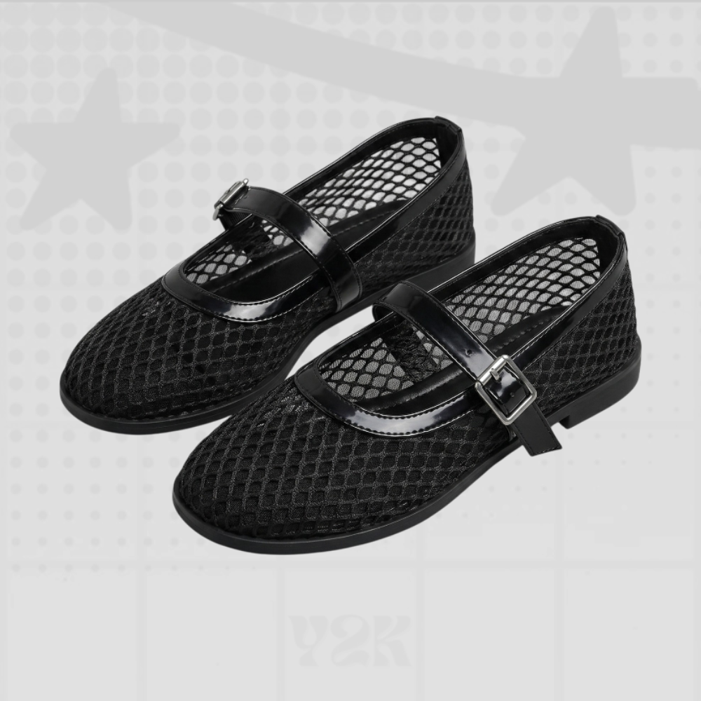 Mesh Mary Jane Flats