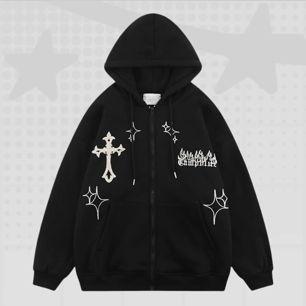 Gothic Y2K Zip Up Hoodie