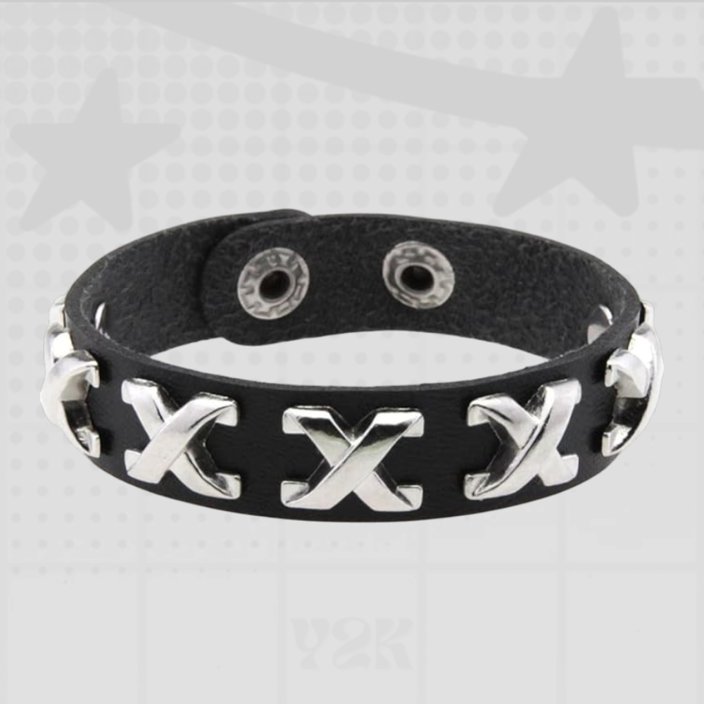 Punk Leather Chain Bracelet