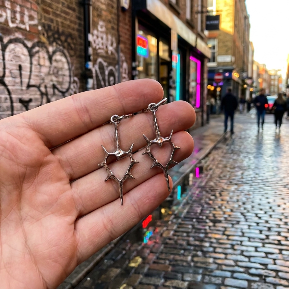 Thorn Heart Drop Earrings