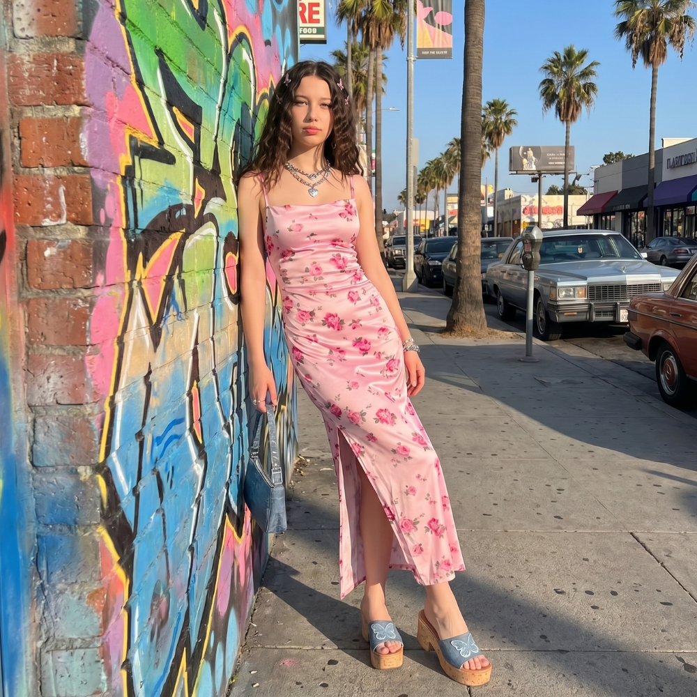 Y2K Floral Maxi Dress