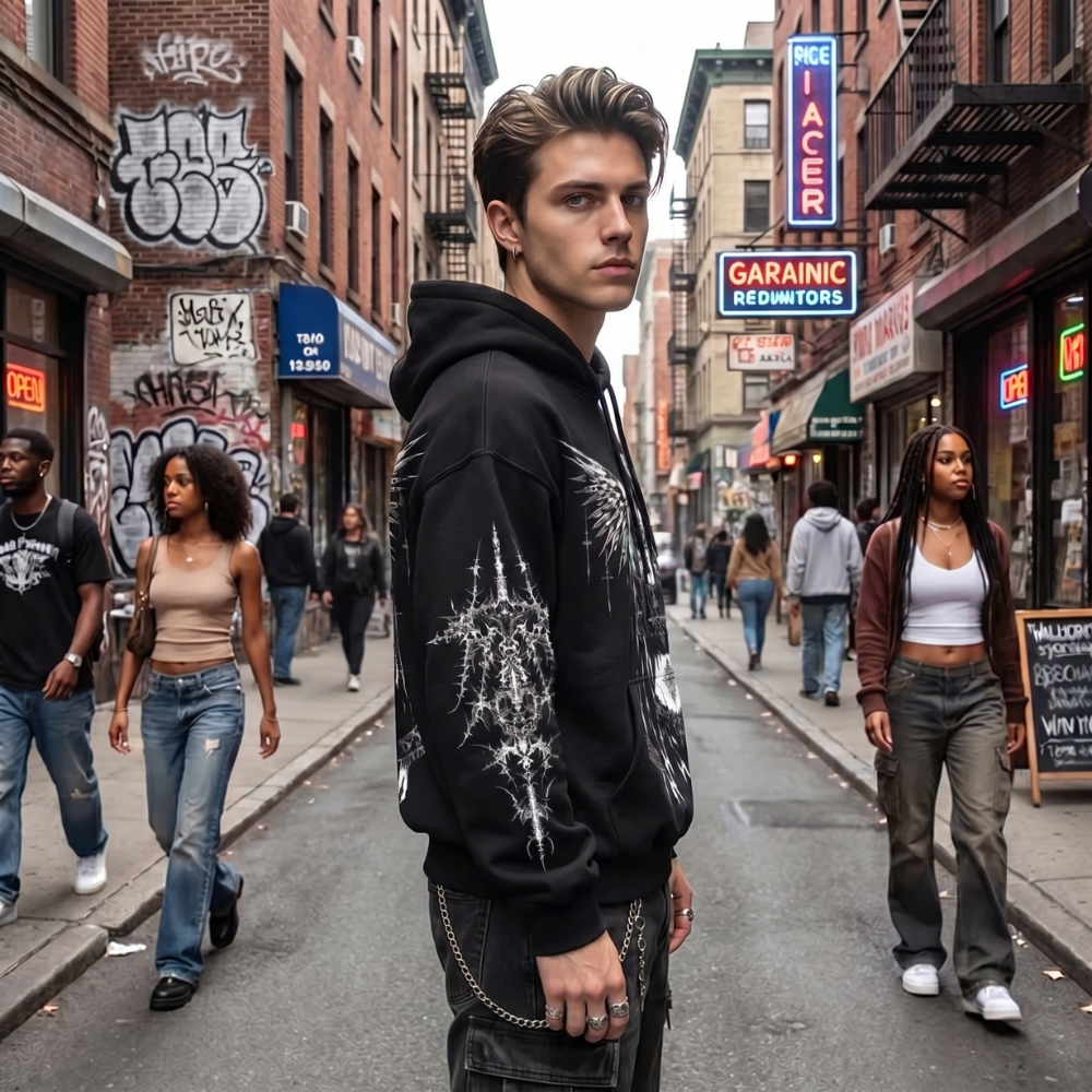 Y2K Gothic Angel Hoodie