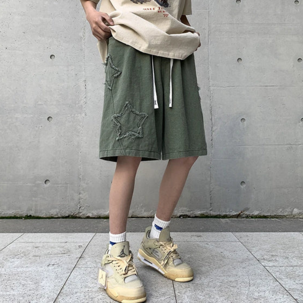 Y2K Star Patch Baggy Shorts