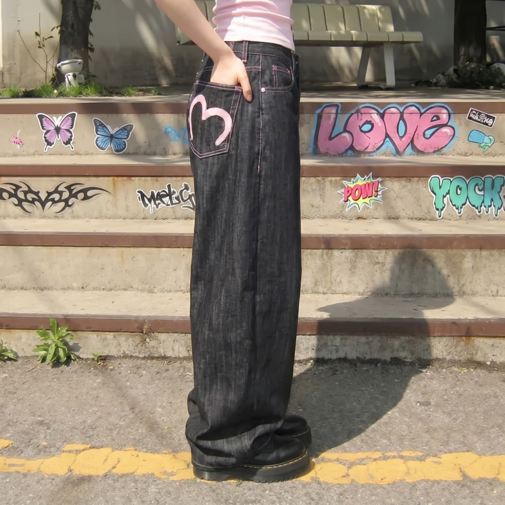 Baggy Heart Pocket Jeans
