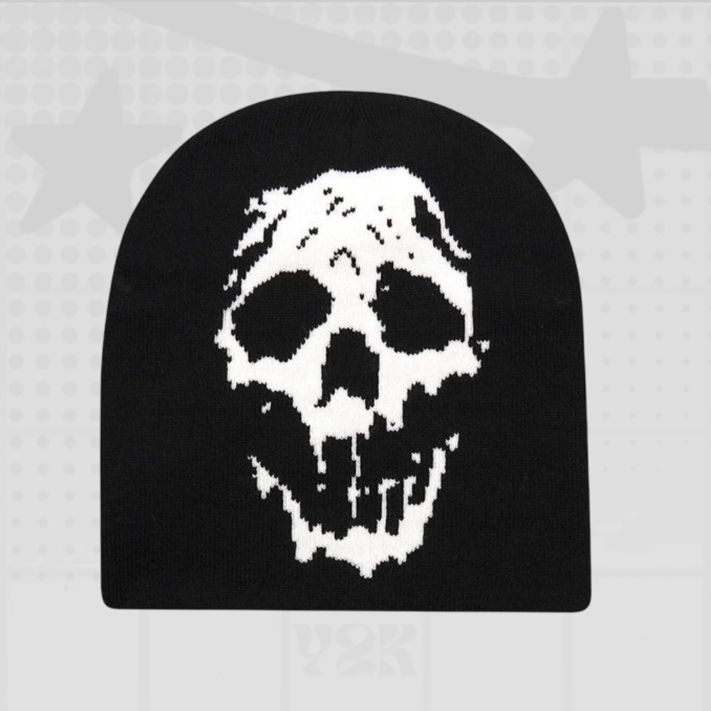 Skull Face Knit Beanie
