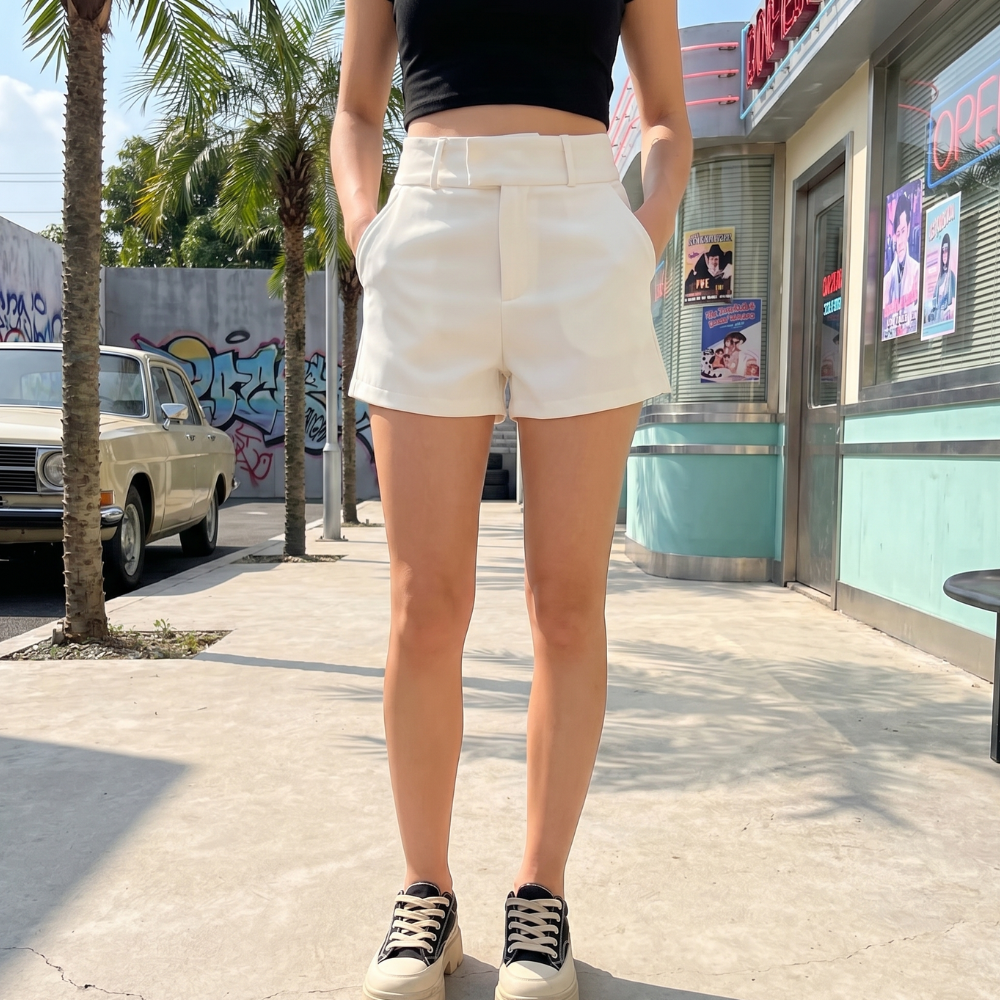 High-Waisted Tailored Shorts