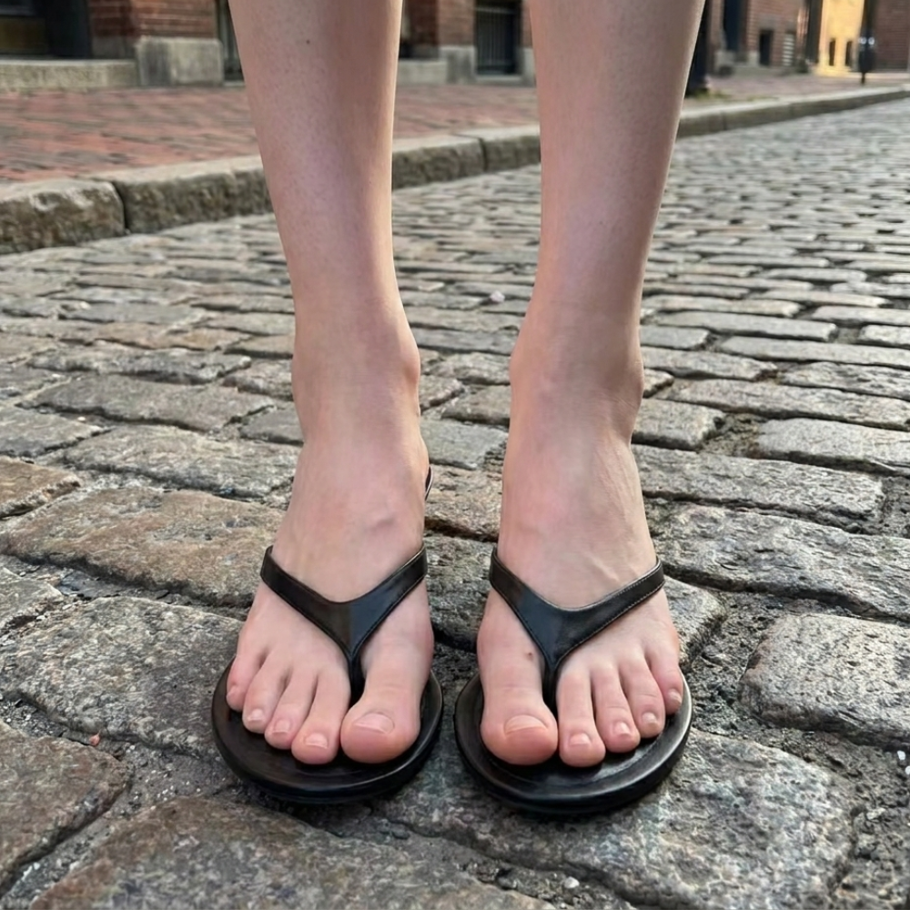 Kitten Heel Thong Sandals