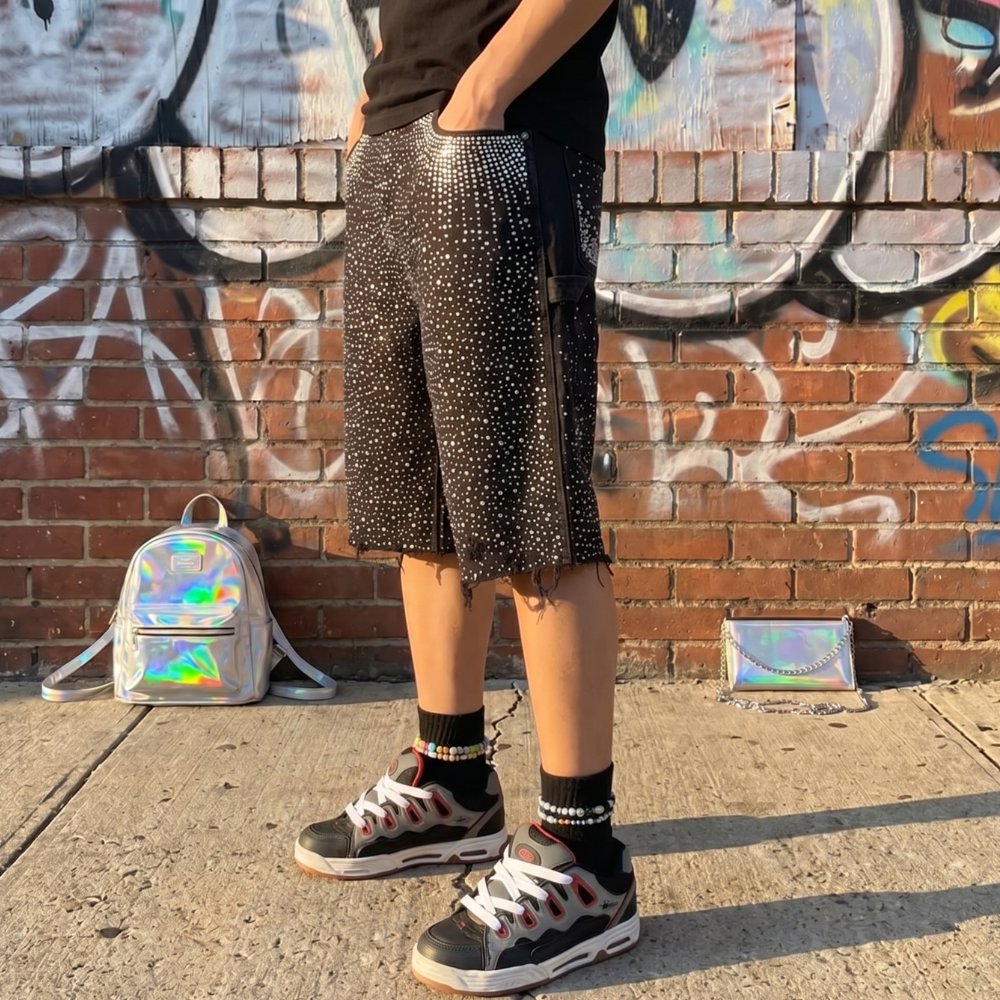 Rhinestone Baggy Jorts