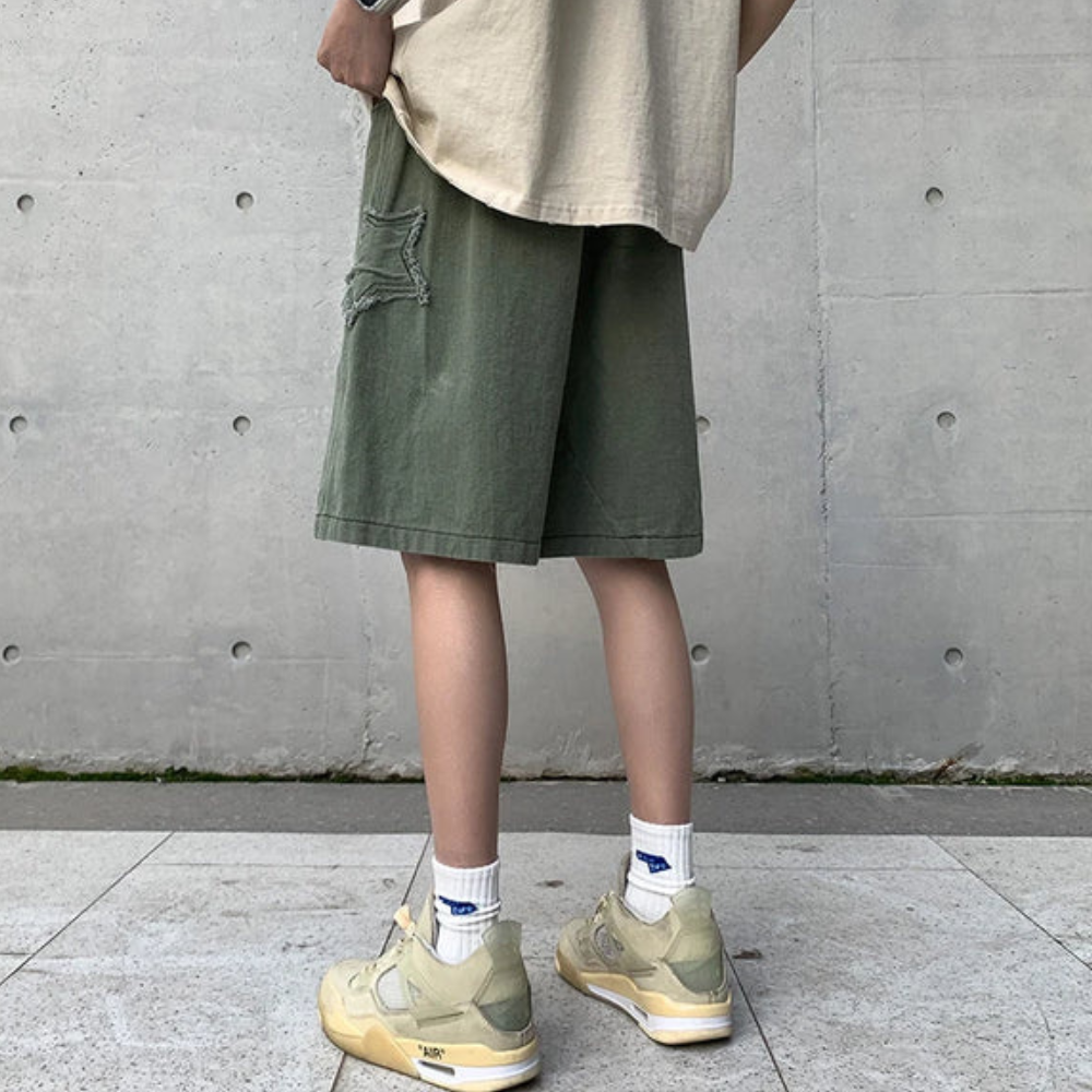 Y2K Star Patch Baggy Shorts
