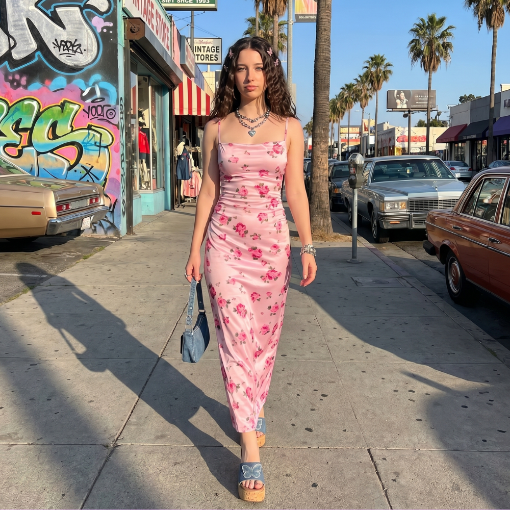 Y2K Floral Maxi Dress
