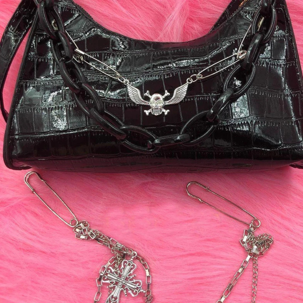 Gothic Croc Shoulder Bag