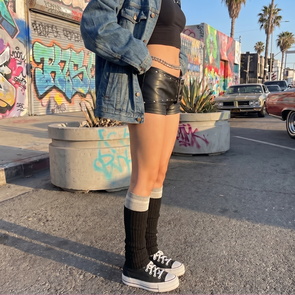 Low-Rise Faux Leather Shorts
