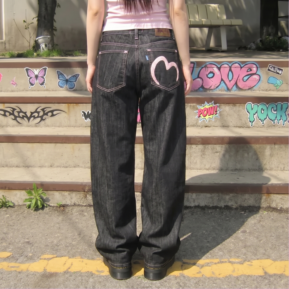 Baggy Heart Pocket Jeans