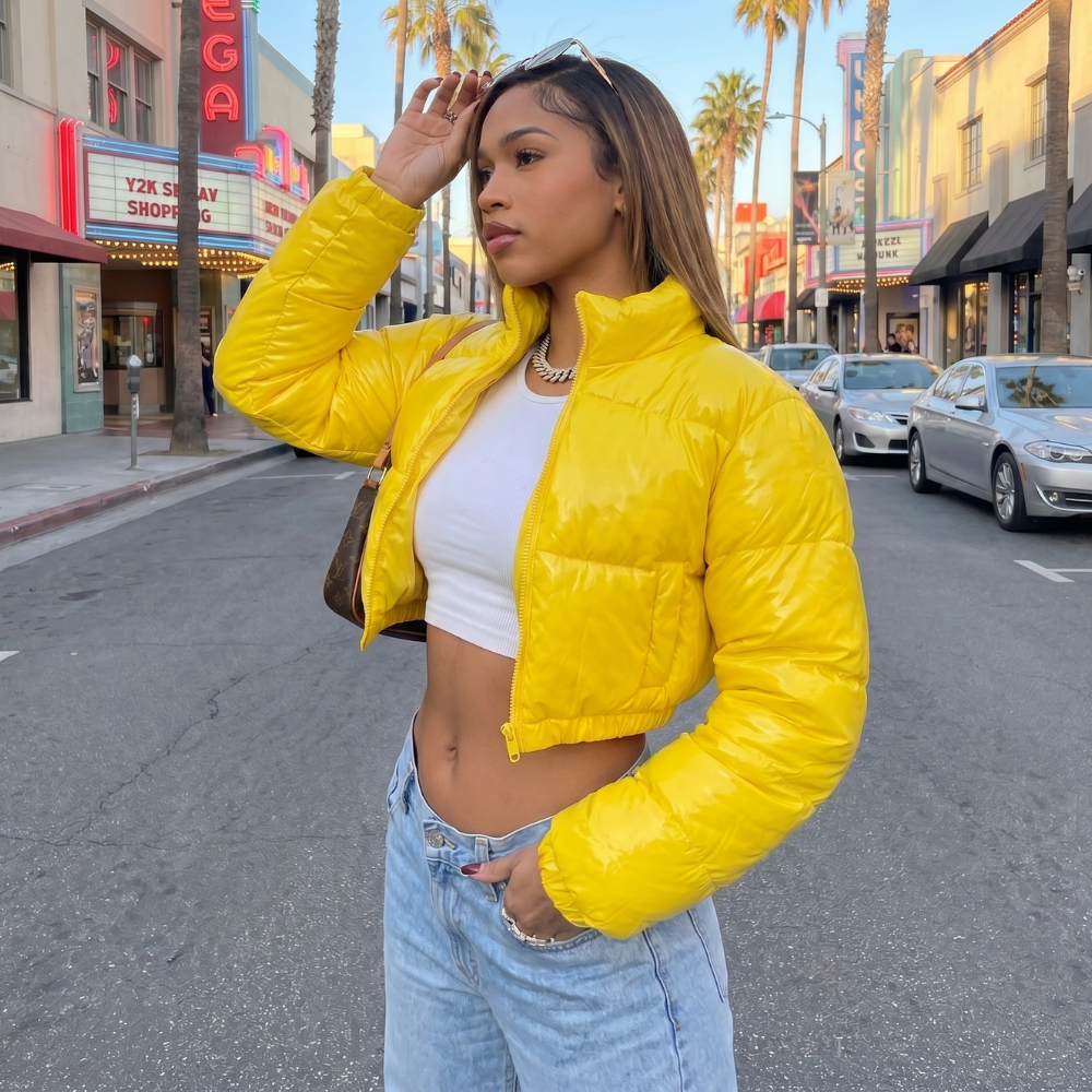 Women's Y2K Cropped Puffer Jacket
