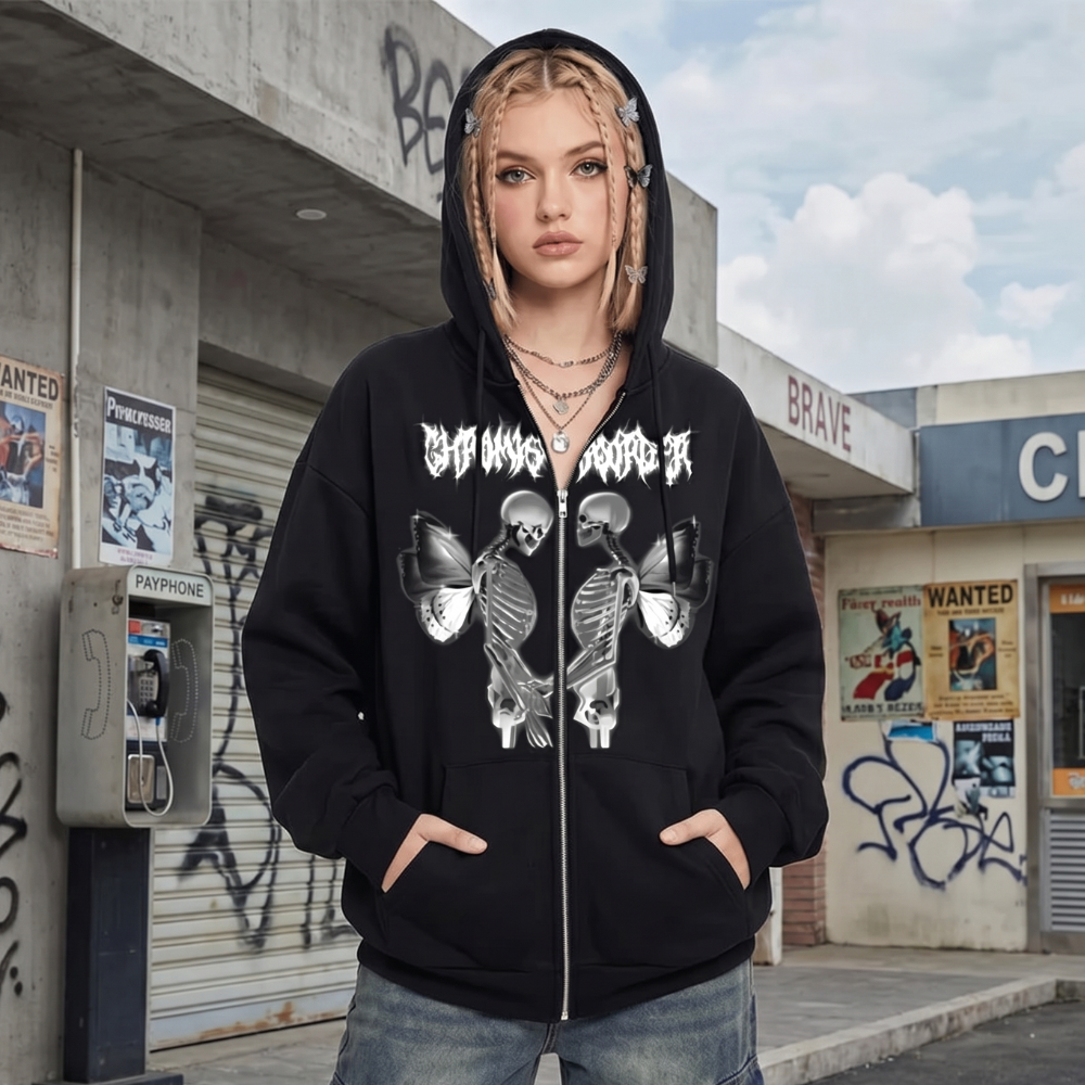 Women's Zip Up Hoodie Y2K