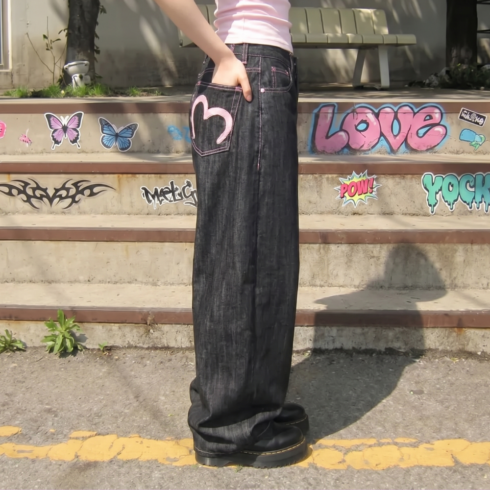 Baggy Heart Pocket Jeans