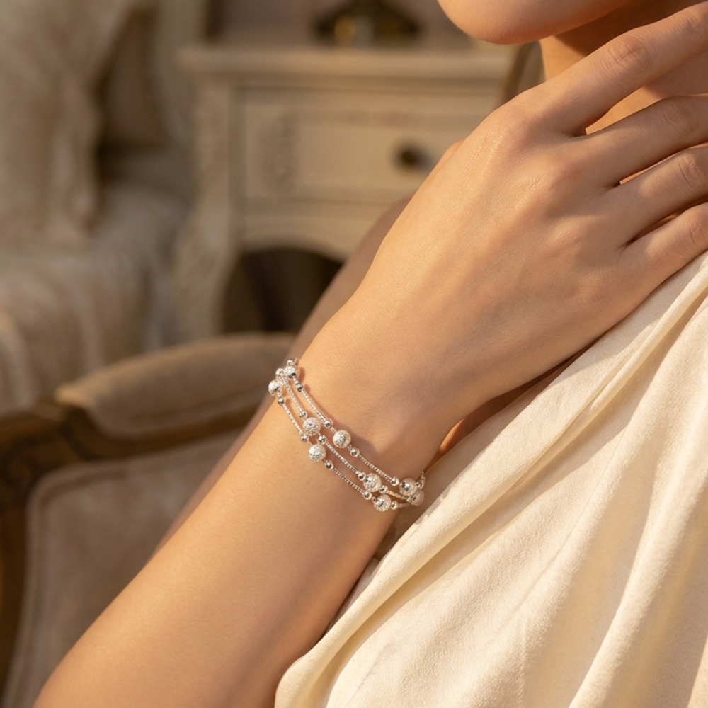 925 Sterling Silver Bead Bracelet