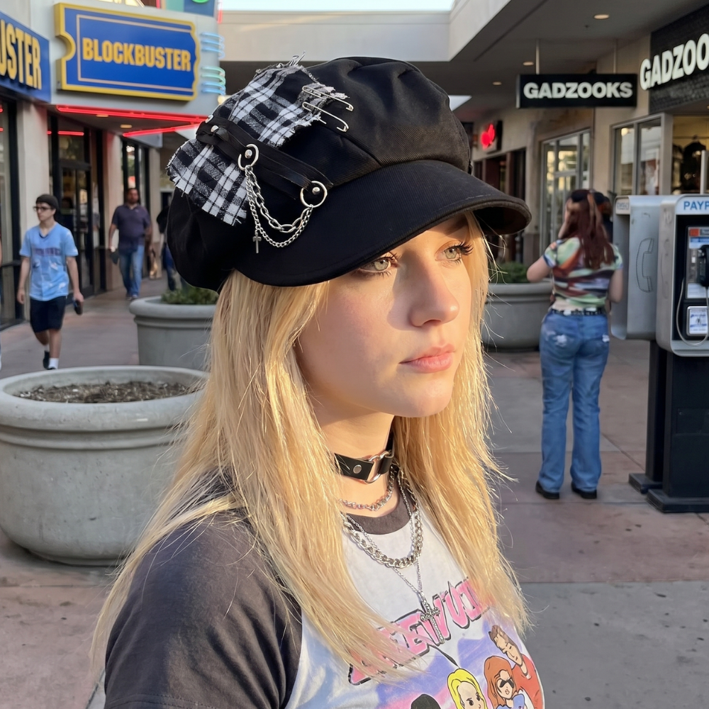 Y2K Punk Beret Hat