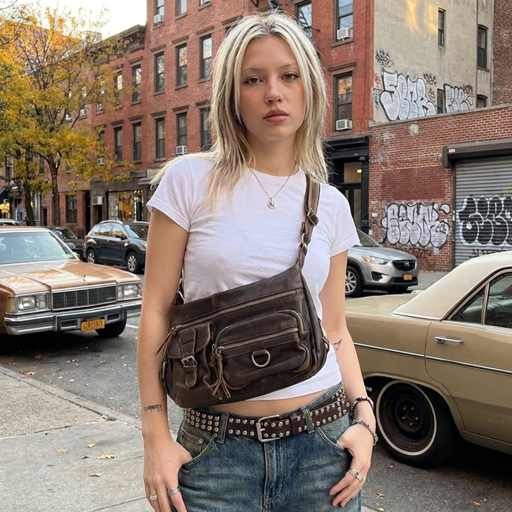 Vintage Moto Shoulder Bag