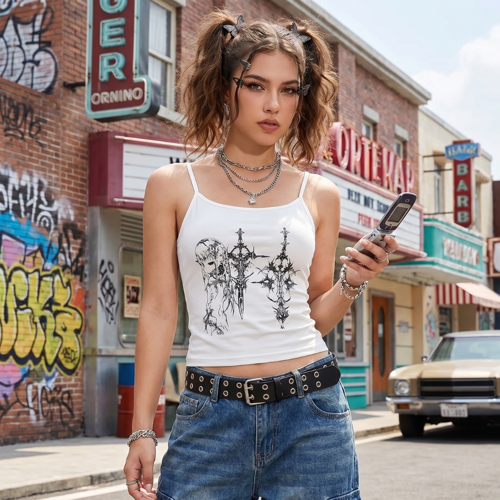 Y2K Gothic Graphic Tank Top
