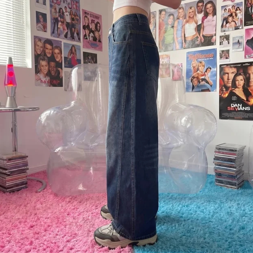 Y2K High Waist Baggy Jeans