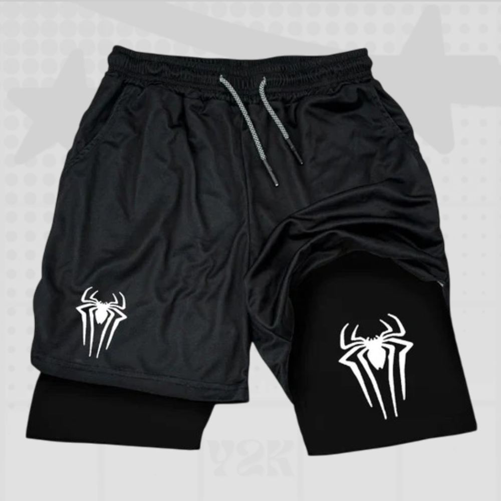 2-in-1 Spider Compression Shorts