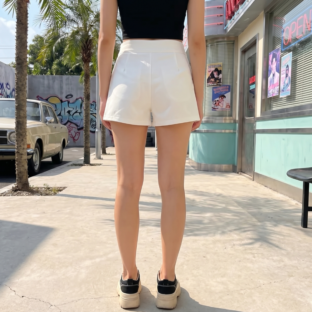 High-Waisted Tailored Shorts